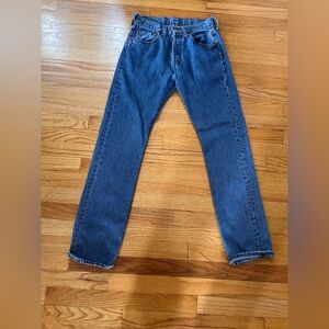 (SOLD) Levi's 501 Jeans Womens Blue Button Fly Denim 28X32